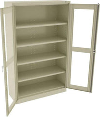 Tennsco - 5 Shelf Visible Storage Cabinet - Steel, 48" Wide x 18" Deep x 78" High, Champagne/Putty - Eagle Tool & Supply
