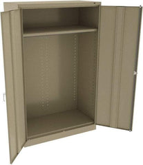 Tennsco - 2 Shelf Wardrobe Storage Cabinet - Steel, 48" Wide x 24" Deep x 78" High, Sand - Eagle Tool & Supply