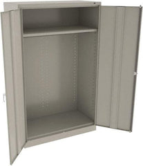 Tennsco - 2 Shelf Wardrobe Storage Cabinet - Steel, 48" Wide x 24" Deep x 78" High, Light Gray - Eagle Tool & Supply