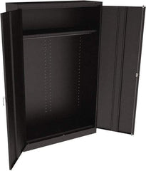 Tennsco - 2 Shelf Wardrobe Storage Cabinet - Steel, 48" Wide x 18" Deep x 78" High, Black - Eagle Tool & Supply