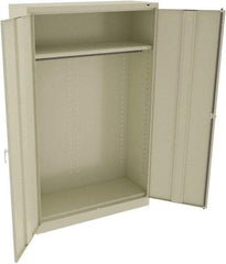 Tennsco - 2 Shelf Wardrobe Storage Cabinet - Steel, 48" Wide x 18" Deep x 78" High, Champagne/Putty - Eagle Tool & Supply