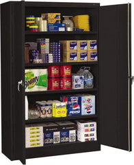 Tennsco - 5 Shelf Locking Storage Cabinet - Steel, 48" Wide x 24" Deep x 78" High, Black - Eagle Tool & Supply