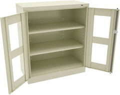 Tennsco - 3 Shelf Visible Storage Cabinet - Steel, 36" Wide x 18" Deep x 42" High, Champagne/Putty - Eagle Tool & Supply