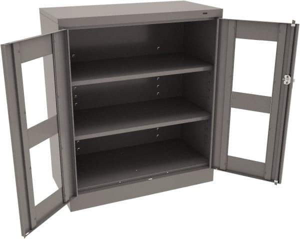 Tennsco - 3 Shelf Visible Storage Cabinet - Steel, 36" Wide x 18" Deep x 42" High, Medium Gray - Eagle Tool & Supply