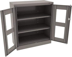 Tennsco - 3 Shelf Visible Storage Cabinet - Steel, 36" Wide x 18" Deep x 42" High, Medium Gray - Eagle Tool & Supply