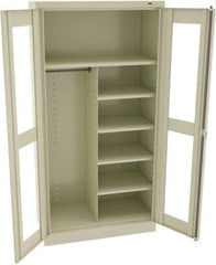 Tennsco - 6 Shelf Combination Storage Cabinet - Steel, 36" Wide x 18" Deep x 72" High, Champagne/Putty - Eagle Tool & Supply