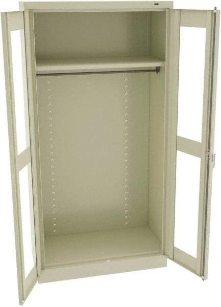 Tennsco - 2 Shelf Wardrobe Storage Cabinet - Steel, 36" Wide x 18" Deep x 72" High, Champagne/Putty - Eagle Tool & Supply