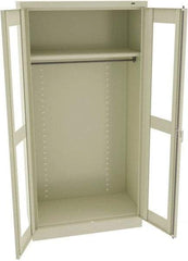 Tennsco - 2 Shelf Wardrobe Storage Cabinet - Steel, 36" Wide x 18" Deep x 72" High, Champagne/Putty - Eagle Tool & Supply