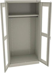 Tennsco - 2 Shelf Wardrobe Storage Cabinet - Steel, 36" Wide x 18" Deep x 72" High, Light Gray - Eagle Tool & Supply