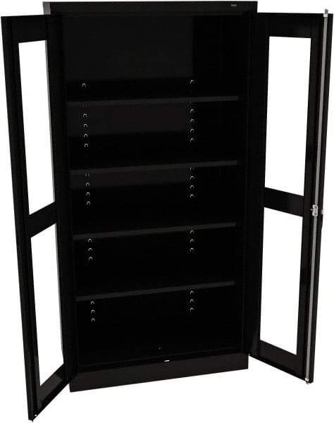 Tennsco - 5 Shelf Visible Storage Cabinet - Steel, 36" Wide x 24" Deep x 72" High, Black - Eagle Tool & Supply