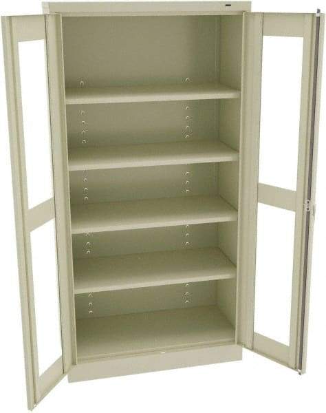 Tennsco - 5 Shelf Visible Storage Cabinet - Steel, 36" Wide x 24" Deep x 72" High, Champagne/Putty - Eagle Tool & Supply