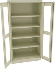 Tennsco - 5 Shelf Visible Storage Cabinet - Steel, 36" Wide x 24" Deep x 72" High, Champagne/Putty - Eagle Tool & Supply
