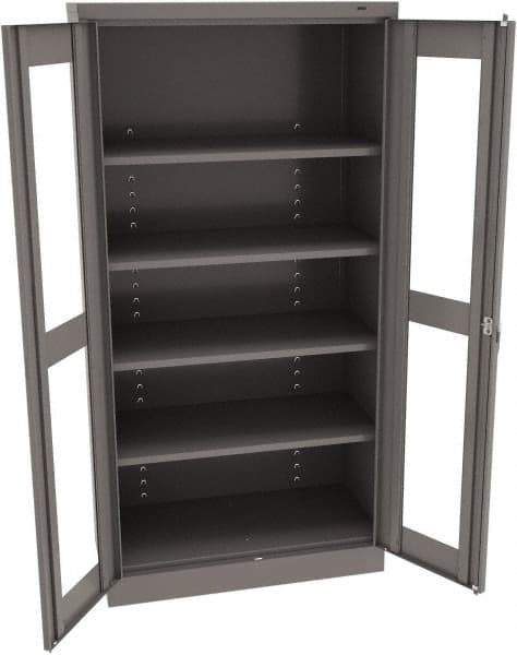 Tennsco - 5 Shelf Visible Storage Cabinet - Steel, 36" Wide x 24" Deep x 72" High, Medium Gray - Eagle Tool & Supply