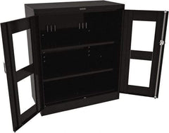 Tennsco - 3 Shelf Visible Storage Cabinet - Steel, 36" Wide x 24" Deep x 42" High, Black - Eagle Tool & Supply