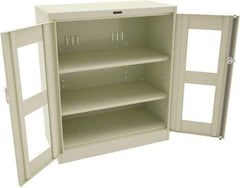 Tennsco - 3 Shelf Visible Storage Cabinet - Steel, 36" Wide x 18" Deep x 42" High, Champagne/Putty - Eagle Tool & Supply