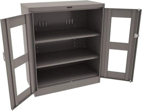 Tennsco - 3 Shelf Visible Storage Cabinet - Steel, 36" Wide x 18" Deep x 42" High, Medium Gray - Eagle Tool & Supply