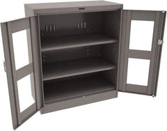 Tennsco - 3 Shelf Visible Storage Cabinet - Steel, 36" Wide x 18" Deep x 42" High, Medium Gray - Eagle Tool & Supply