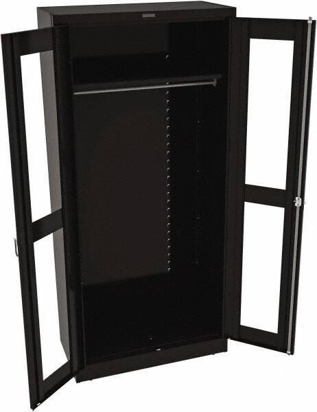 Tennsco - 6 Shelf Wardrobe Storage Cabinet - Steel, 36" Wide x 24" Deep x 78" High, Black - Eagle Tool & Supply