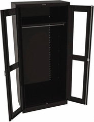 Tennsco - 6 Shelf Wardrobe Storage Cabinet - Steel, 36" Wide x 18" Deep x 78" High, Black - Eagle Tool & Supply