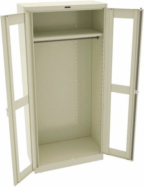 Tennsco - 6 Shelf Wardrobe Storage Cabinet - Steel, 36" Wide x 18" Deep x 78" High, Champagne/Putty - Eagle Tool & Supply