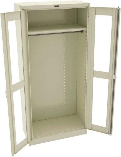 Tennsco - 6 Shelf Wardrobe Storage Cabinet - Steel, 36" Wide x 24" Deep x 78" High, Champagne/Putty - Eagle Tool & Supply