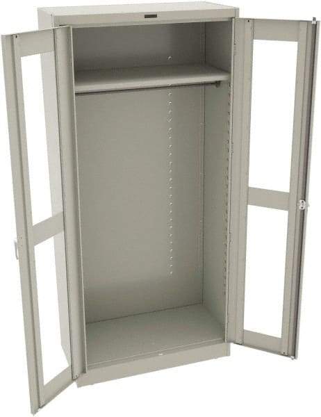 Tennsco - 1 Shelf Wardrobe Storage Cabinet - Steel, 36" Wide x 24" Deep x 78" High, Light Gray - Eagle Tool & Supply