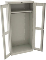 Tennsco - 1 Shelf Wardrobe Storage Cabinet - Steel, 36" Wide x 18" Deep x 78" High, Light Gray - Eagle Tool & Supply