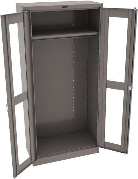 Tennsco - 6 Shelf Wardrobe Storage Cabinet - Steel, 36" Wide x 18" Deep x 78" High, Medium Gray - Eagle Tool & Supply