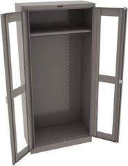 Tennsco - 6 Shelf Wardrobe Storage Cabinet - Steel, 36" Wide x 24" Deep x 78" High, Medium Gray - Eagle Tool & Supply