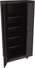 Tennsco - 5 Shelf Locking Storage Cabinet - Steel, 36" Wide x 18" Deep x 78" High, Black - Eagle Tool & Supply