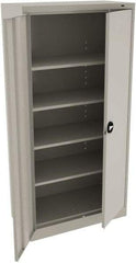 Tennsco - 5 Shelf Locking Storage Cabinet - Steel, 36" Wide x 18" Deep x 78" High, Light Gray - Eagle Tool & Supply