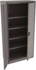 Tennsco - 5 Shelf Locking Storage Cabinet - Steel, 36" Wide x 18" Deep x 78" High, Medium Gray - Eagle Tool & Supply