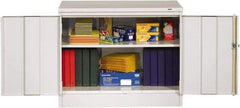 Tennsco - 2 Shelf Locking Storage Cabinet - Steel, 36" Wide x 18" Deep x 30" High, Light Gray - Eagle Tool & Supply