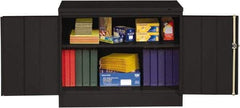 Tennsco - 2 Shelf Locking Storage Cabinet - Steel, 36" Wide x 18" Deep x 30" High, Black - Eagle Tool & Supply
