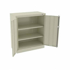 Tennsco - 3 Shelf Locking Storage Cabinet - Steel, 36" Wide x 18" Deep x 42" High, Champagne/Putty - Eagle Tool & Supply