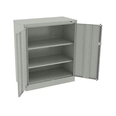 Tennsco - 3 Shelf Locking Storage Cabinet - Steel, 36" Wide x 18" Deep x 42" High, Light Gray - Eagle Tool & Supply