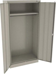 Tennsco - 2 Shelf Wardrobe Storage Cabinet - Steel, 36" Wide x 18" Deep x 72" High, Light Gray - Eagle Tool & Supply