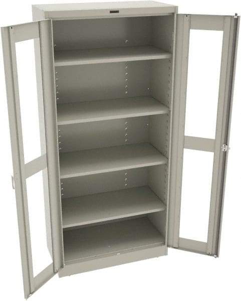 Tennsco - 5 Shelf Visible Storage Cabinet - Steel, 36" Wide x 24" Deep x 78" High, Medium Gray - Eagle Tool & Supply