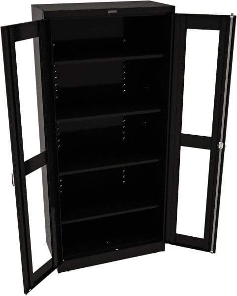 Tennsco - 5 Shelf Visible Storage Cabinet - Steel, 36" Wide x 18" Deep x 78" High, Black - Eagle Tool & Supply