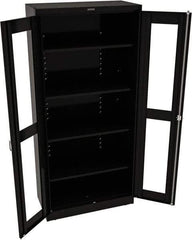 Tennsco - 5 Shelf Visible Storage Cabinet - Steel, 36" Wide x 24" Deep x 78" High, Black - Eagle Tool & Supply