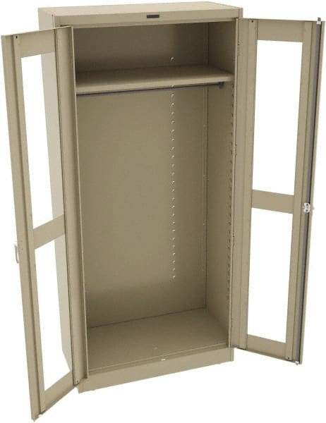 Tennsco - 6 Shelf Wardrobe Storage Cabinet - Steel, 36" Wide x 18" Deep x 78" High, Sand - Eagle Tool & Supply