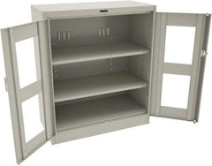 Tennsco - 3 Shelf Visible Storage Cabinet - Steel, 36" Wide x 24" Deep x 42" High, Light Gray - Eagle Tool & Supply