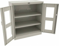 Tennsco - 3 Shelf Visible Storage Cabinet - Steel, 36" Wide x 18" Deep x 42" High, Light Gray - Eagle Tool & Supply