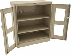 Tennsco - 3 Shelf Visible Storage Cabinet - Steel, 36" Wide x 18" Deep x 42" High, Sand - Eagle Tool & Supply