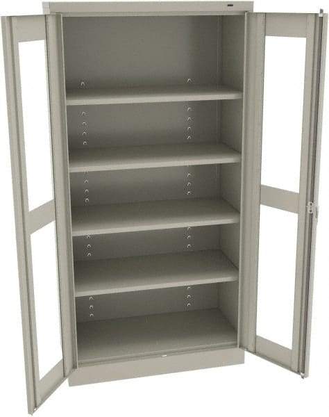 Tennsco - 5 Shelf Visible Storage Cabinet - Steel, 36" Wide x 18" Deep x 72" High, Light Gray - Eagle Tool & Supply