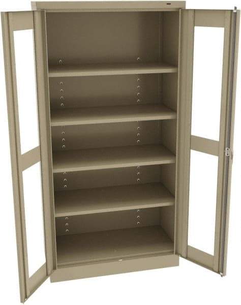 Tennsco - 5 Shelf Visible Storage Cabinet - Steel, 36" Wide x 18" Deep x 72" High, Sand - Eagle Tool & Supply