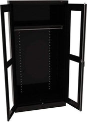 Tennsco - 2 Shelf Wardrobe Storage Cabinet - Steel, 36" Wide x 18" Deep x 72" High, Black - Eagle Tool & Supply