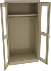 Tennsco - 2 Shelf Wardrobe Storage Cabinet - Steel, 36" Wide x 18" Deep x 72" High, Sand - Eagle Tool & Supply