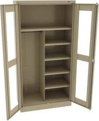 Tennsco - 6 Shelf Combination Storage Cabinet - Steel, 36" Wide x 18" Deep x 72" High, Sand - Eagle Tool & Supply