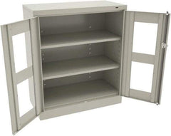 Tennsco - 3 Shelf Visible Storage Cabinet - Steel, 36" Wide x 18" Deep x 42" High, Light Gray - Eagle Tool & Supply